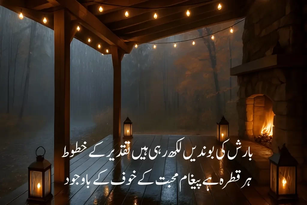 Barish Poetry in Urdu Text – Best 2 Lines Shayari on Rain