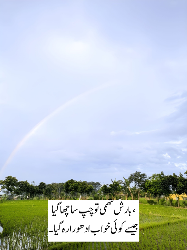 Rain Poetry in Urdu Text